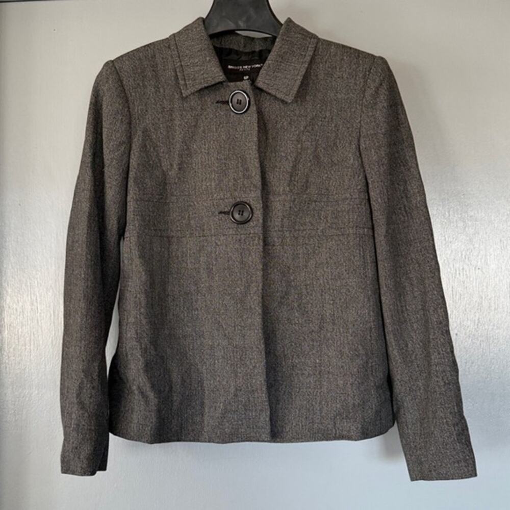 Briggs New York Gray Lined Blazer Jacket Career Wear Business Old Money sz 6P